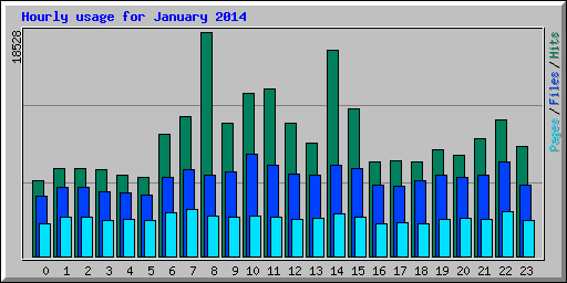 Hourly usage for January 2014