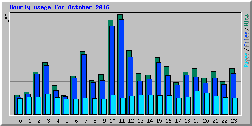 Hourly usage for October 2016