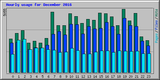 Hourly usage for December 2016