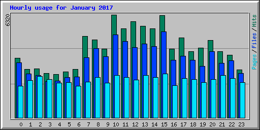 Hourly usage for January 2017