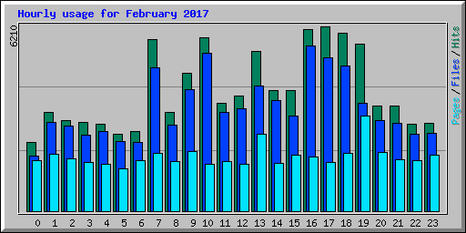 Hourly usage for February 2017